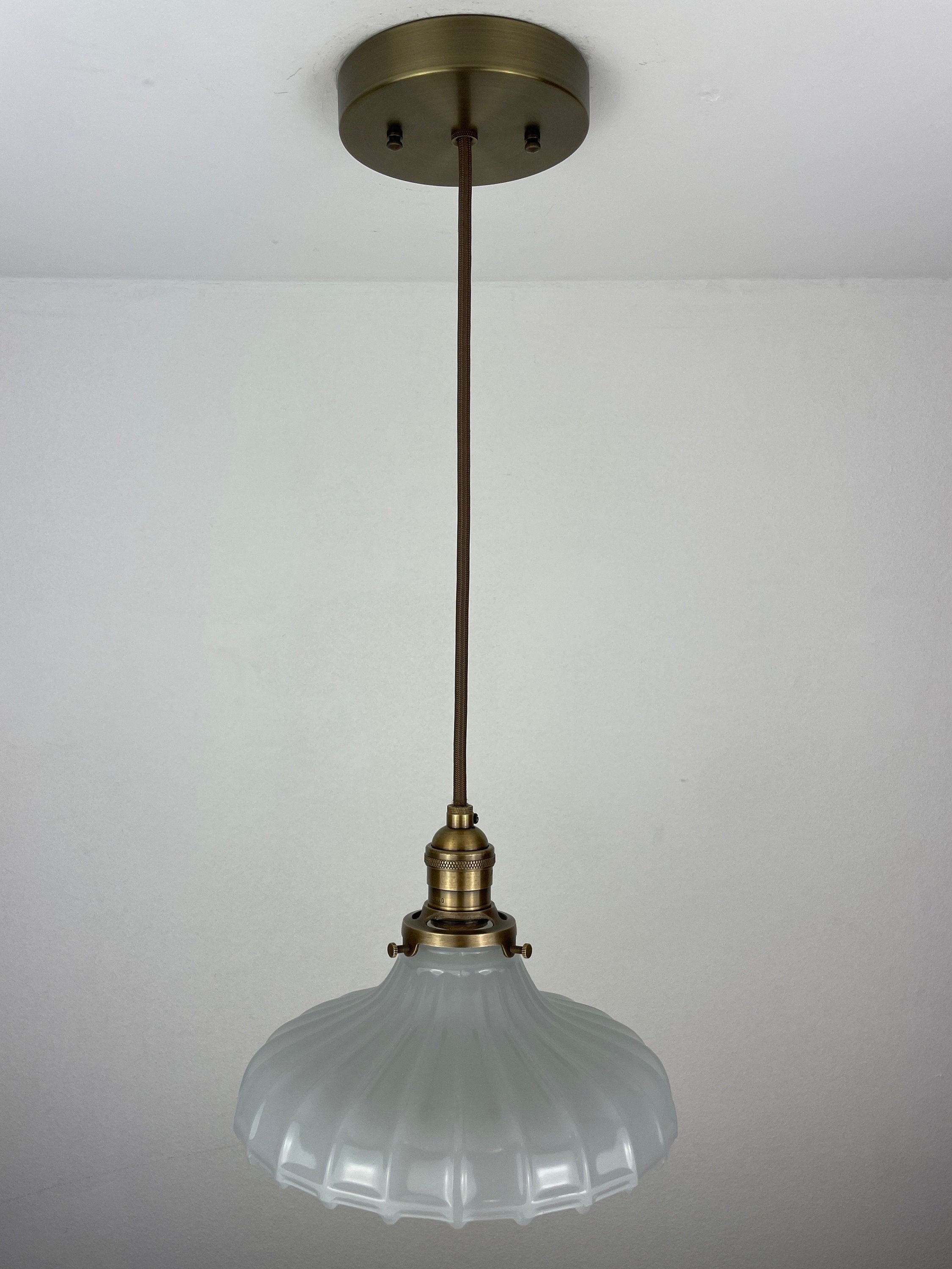 Antique Off White Translucent Milk Glass 8 3/4
