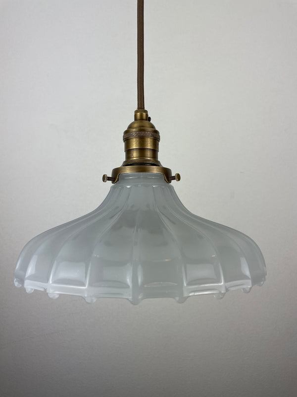 Antique Off White Translucent Milk Glass 8 3/4" Shade now a beautiful Pendant Light