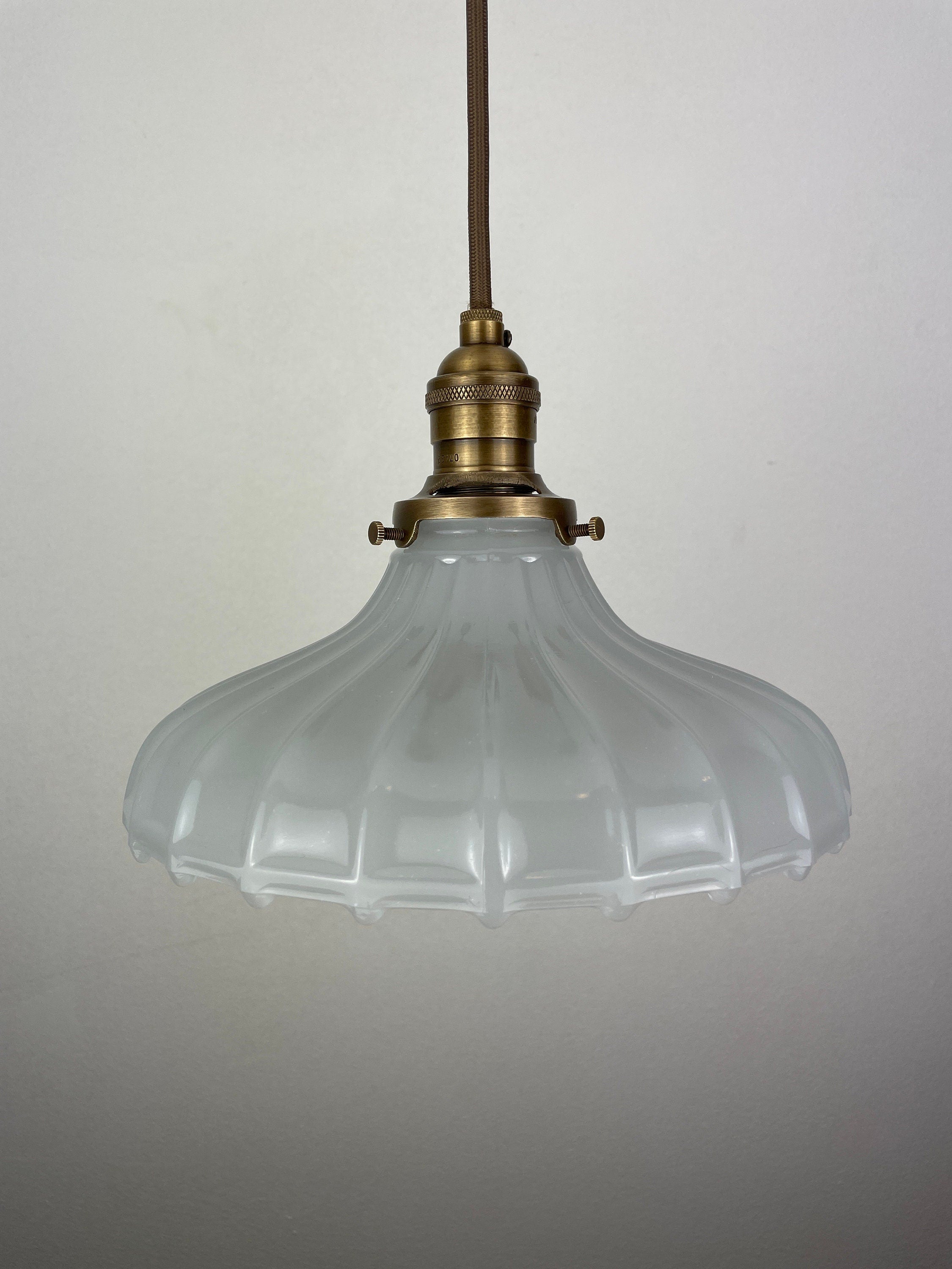 Antique Off White Translucent Milk Glass 8 3/4