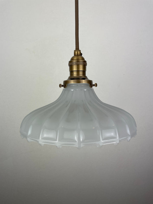 Antique Off White Translucent Milk Glass 8 3/4" Shade now a beautiful Pendant Light