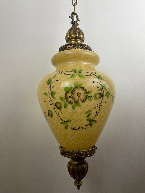1960's Hollywood Regency Hand Painted Swag Light  - Retro Timeless Elegance with a Modern Twist