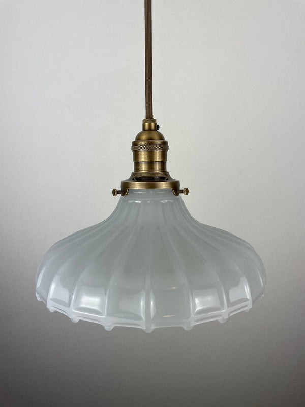 Antique Off White Translucent Milk Glass 8 3/4" Shade now a beautiful Pendant Light