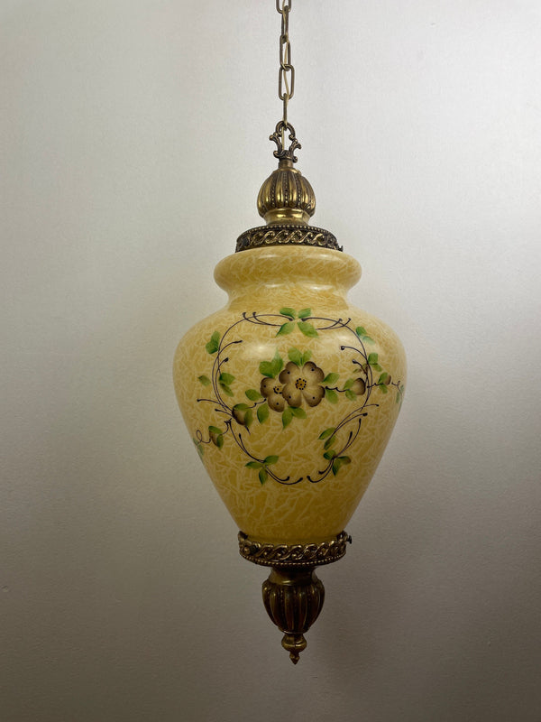 1960's Hollywood Regency Hand Painted Swag Light  - Retro Timeless Elegance with a Modern Twist