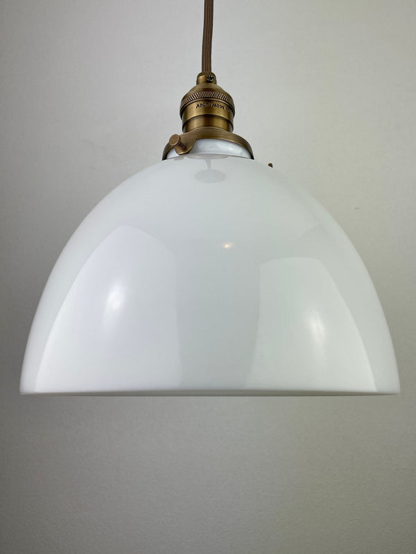 Victorian  Dome Shaped Milk Glass 8" Shade now a beautiful Pendant Light